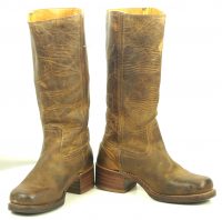 Frye 77050 Distressed Brown Leather Campus Boots US Made Cloth Pulls Women