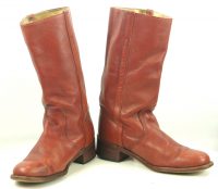 Frye Brick Leather Campus Boots Square Toe Vintage US Made Cloth Pulls Mens (9)