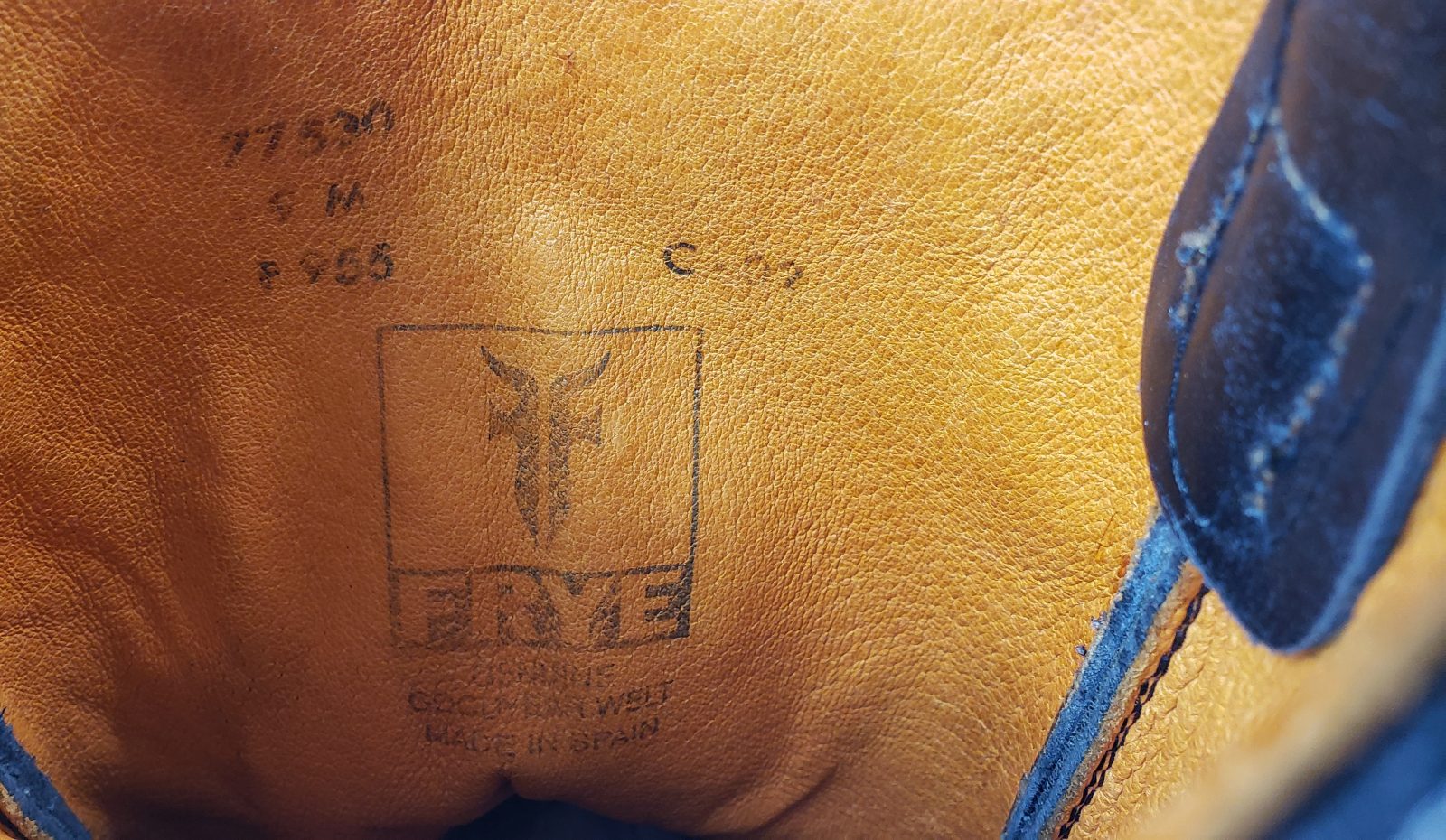 Frye Royal Blue Leather Cowboy Western Snip Toe Boots Vintage Spain Women