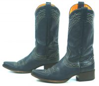 Frye Royal Blue Leather Cowboy Western Snip Toe Boots Vintage Spain Women