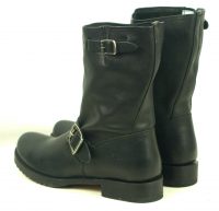 Frye Short Black Leather Harness Engineer Biker Motorcycle Boots 10-Inch Women