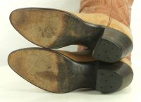 Hondo 16 Tall Top Cowboy Western Boots Caramel & Tan Leather Handmade Men