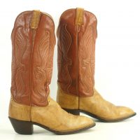 Hondo 16 Tall Top Cowboy Western Boots Caramel & Tan Leather Handmade Men