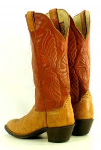 Hondo 16 Tall Top Cowboy Western Boots Caramel & Tan Leather Handmade Men