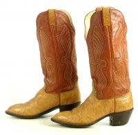 Hondo 16 Tall Top Cowboy Western Boots Caramel & Tan Leather Handmade Men