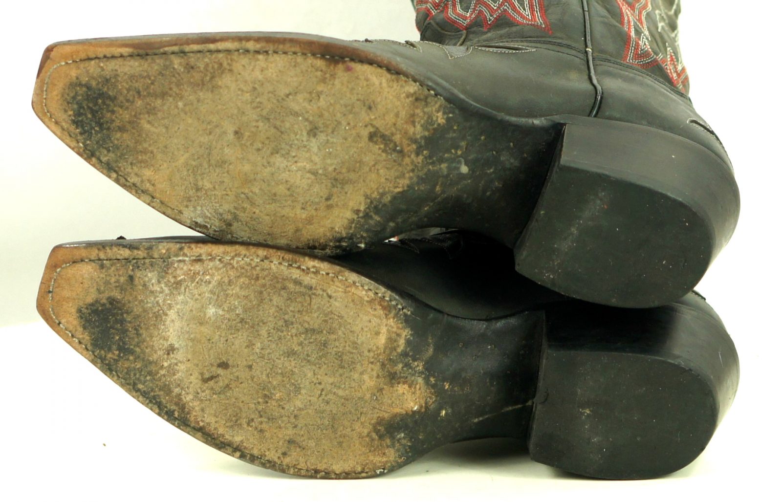 Johnny Ringo Black Leather Cowboy Boots Red Stitch Cutouts JRL002 Women