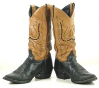 Justin Black And Brown Leather Cowboy Western Boots Stitched Arrows Women