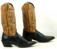 Justin Black And Brown Leather Cowboy Western Boots Stitched Arrows Women