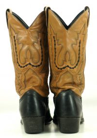 Justin Black And Brown Leather Cowboy Western Boots Stitched Arrows Women