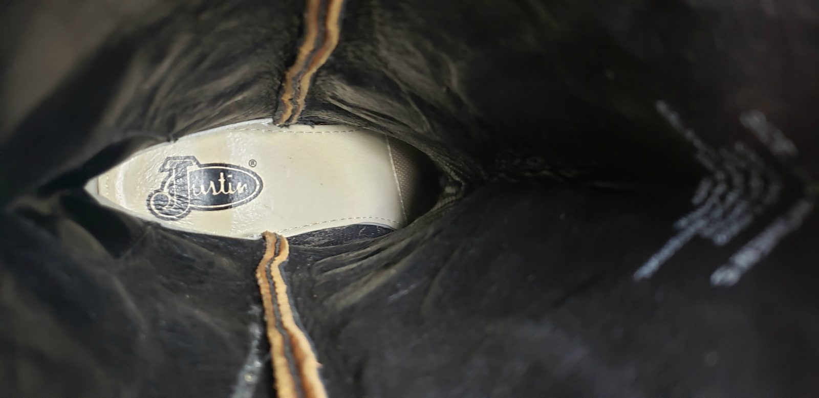 Justin Black And Brown Leather Cowboy Western Boots Stitched Arrows Women