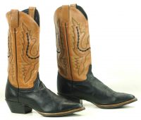 Justin Black And Brown Leather Cowboy Western Boots Stitched Arrows Women