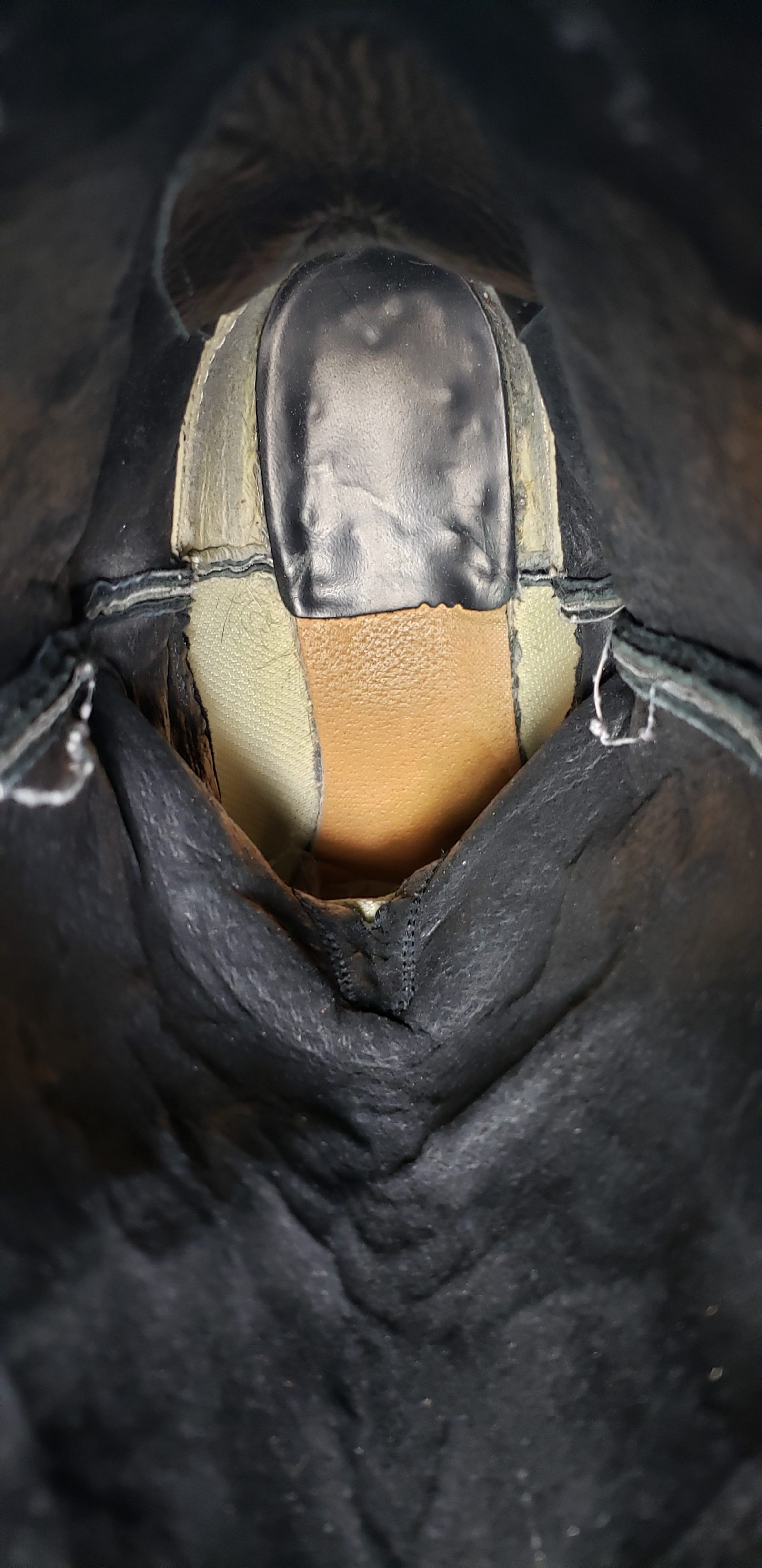 Justin Black Leather Cowboy Boots Red White Stitch USA Handcrafted Men