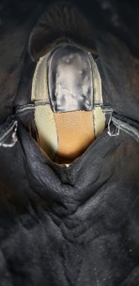 Justin Black Leather Cowboy Boots Red White Stitch USA Handcrafted Men