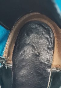 Justin Black Leather Cowboy Western Boots Tooled Purple Blue US Made Women