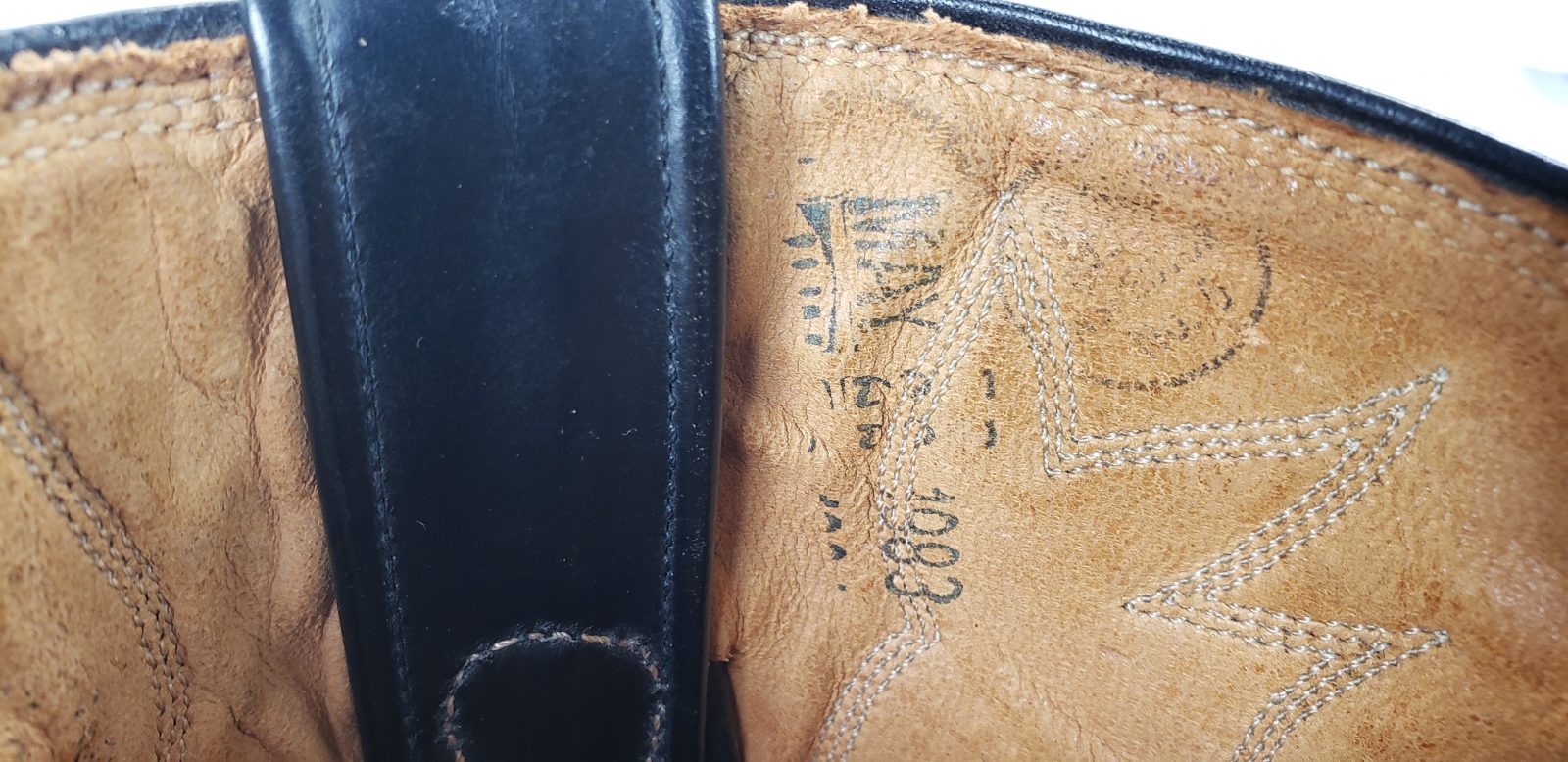 Justin Ft Worth Black Cowboy Boots Pointy Toe Vintage 70s US Made Men