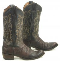 Justin Ft Worth Dark Brown Cowboy Western Boots Vintage Texas USA Made Men