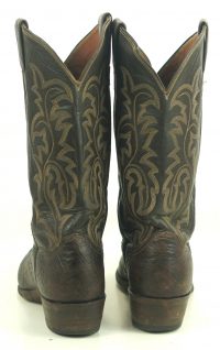 Justin Ft Worth Dark Brown Cowboy Western Boots Vintage Texas USA Made Men