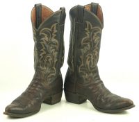 Justin Ft Worth Dark Brown Cowboy Western Boots Vintage Texas USA Made Men
