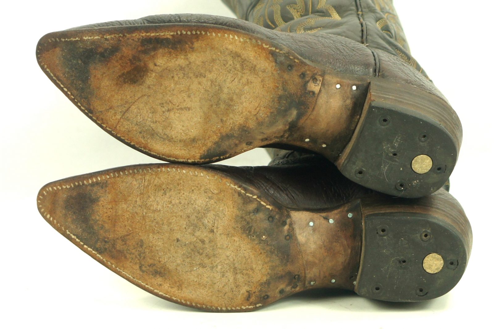 Justin Ft Worth Dark Brown Cowboy Western Boots Vintage Texas USA Made Men