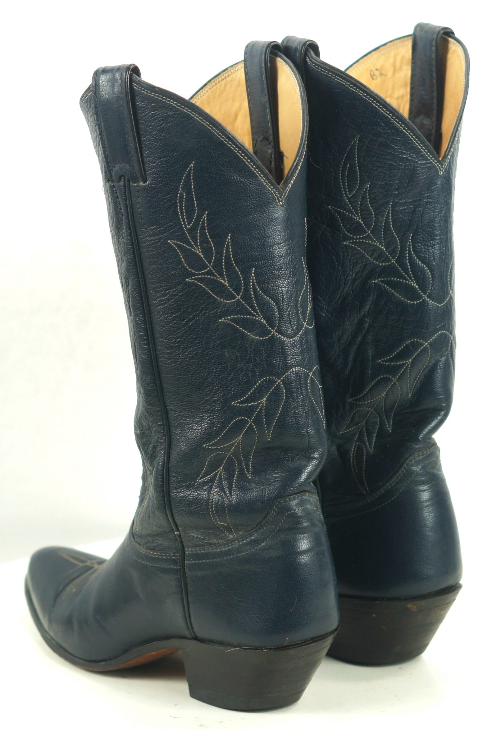 Justin Royal Blue Leather Cowboy Western Cowgirl Boots Vintage Boho Women
