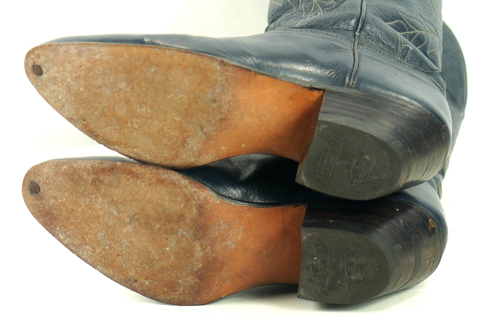 Justin Royal Blue Leather Cowboy Western Cowgirl Boots Vintage Boho Women