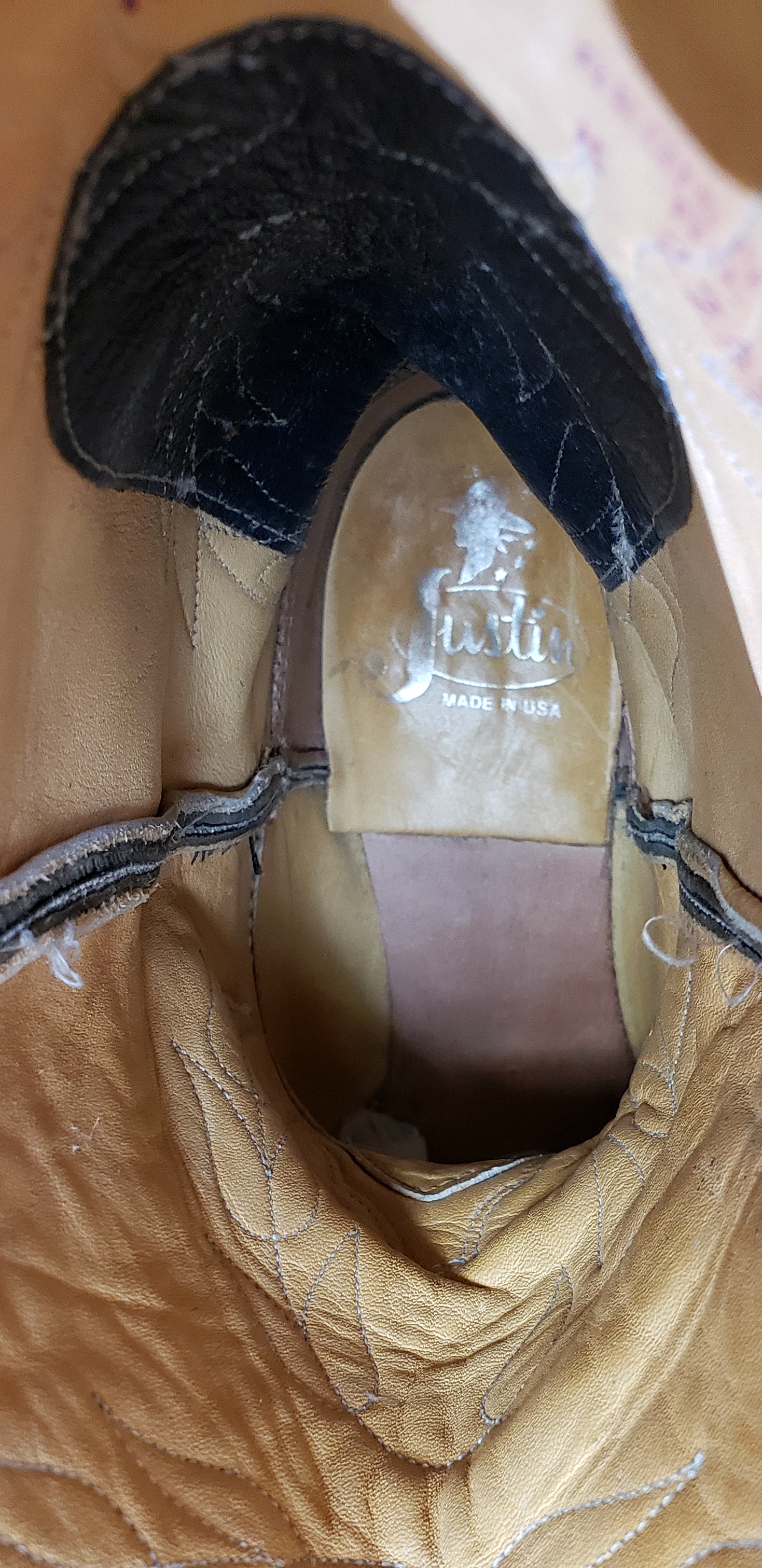 Justin Royal Blue Leather Cowboy Western Cowgirl Boots Vintage Boho Women