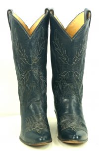 Justin Royal Blue Leather Cowboy Western Cowgirl Boots Vintage Boho Women