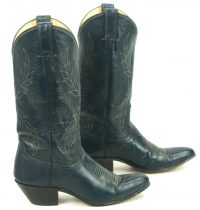 Justin Royal Blue Leather Cowboy Western Cowgirl Boots Vintage Boho Women