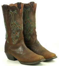 Justin Stampede L2552 Brown Leather Cowboy Western Boots 6-Row Stitch Womens (10)