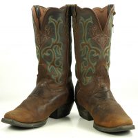 Justin Stampede L2552 Brown Leather Cowboy Western Boots 6-Row Stitch Womens (4)