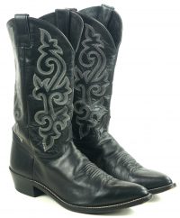 Justin Wicked Black Leather Western Cowboy Boots Pointy Toe Mexico Men