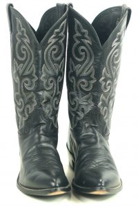 Justin Wicked Black Leather Western Cowboy Boots Pointy Toe Mexico Men