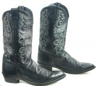 Justin Wicked Black Leather Western Cowboy Boots Pointy Toe Mexico Men