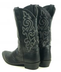 Justin Wicked Black Leather Western Cowboy Boots Pointy Toe Mexico Men