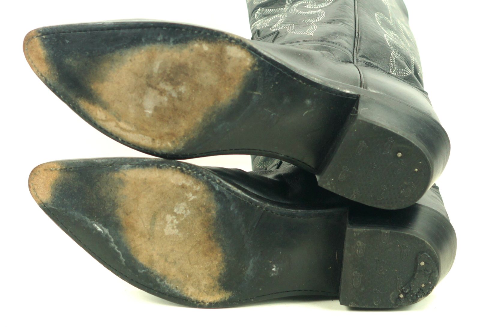 Justin Wicked Black Leather Western Cowboy Boots Pointy Toe Mexico Men