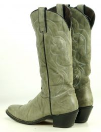 Kenny Rogers Marbled Gray Leather Cowboy Western Boots Vintage US Made Women