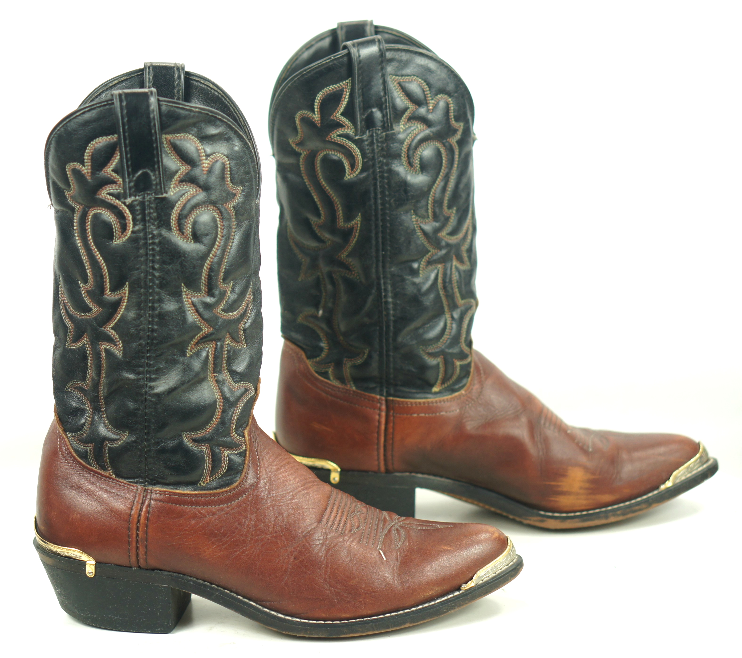 mens cowboy boots dark brown