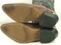 Laredo Black Brown Leather Cowboy Western Boots Tips Vintage US Made Men