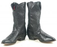 Laredo Black Leather Cowboy Western Riding Boots Vintage US Made Men