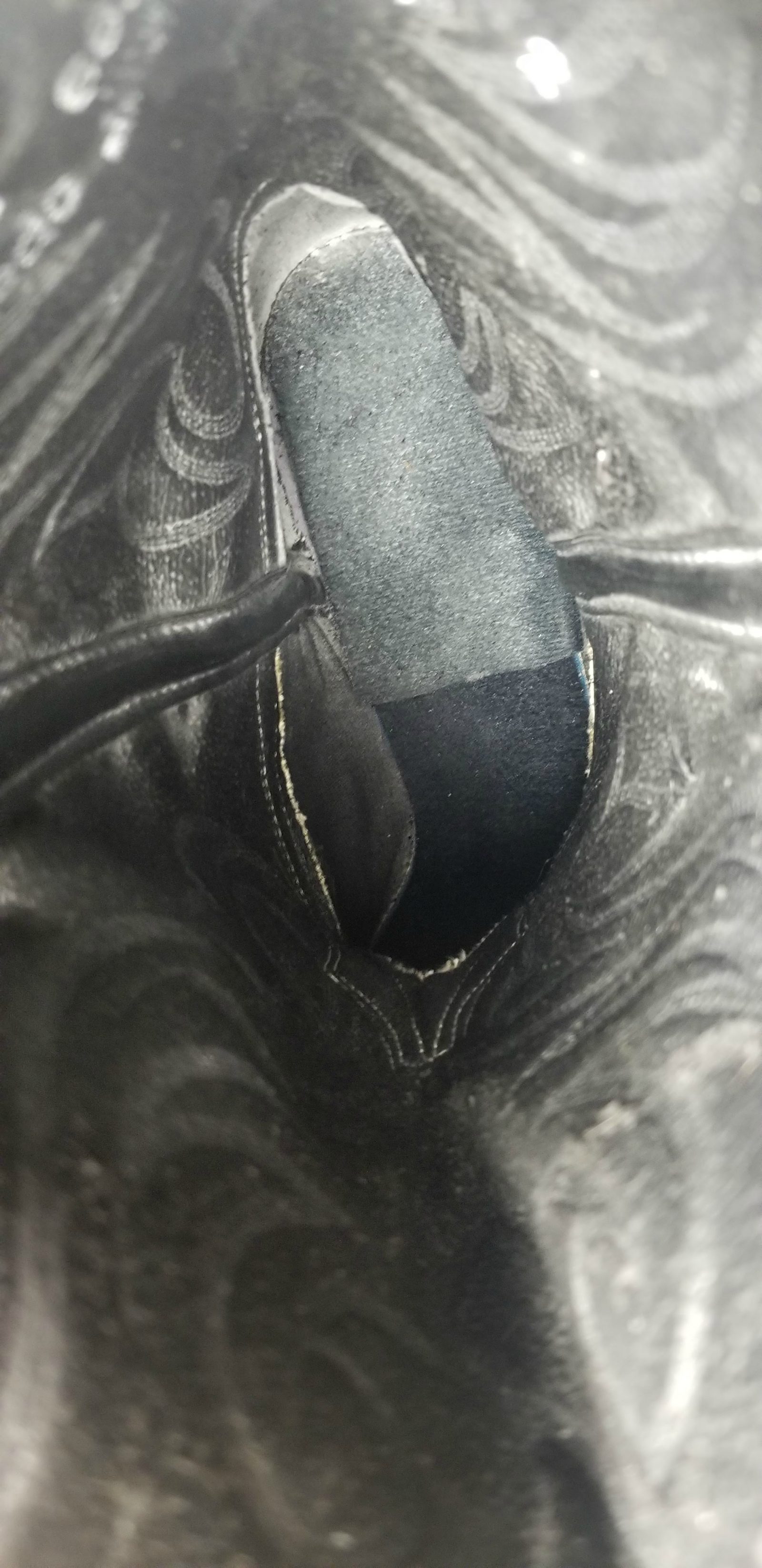 Laredo Black Leather Cowboy Western Riding Boots Vintage US Made Men