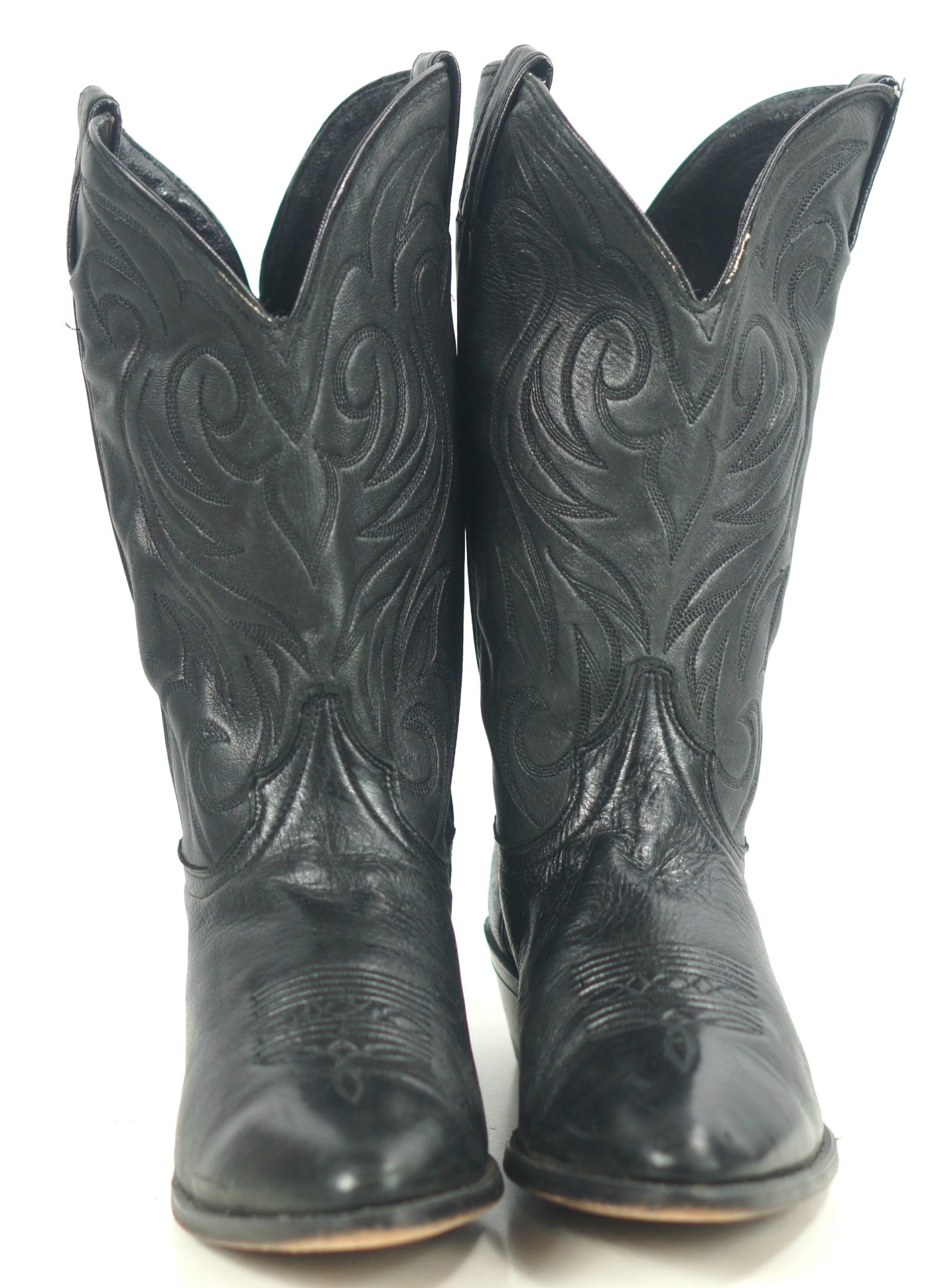 Laredo Black Leather Cowboy Western Riding Boots Vintage US Made Men's ...