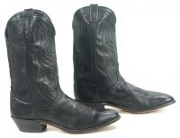 Laredo Black Leather Cowboy Western Riding Boots Vintage US Made Men