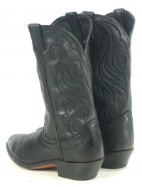 Laredo Black Leather Cowboy Western Riding Boots Vintage US Made Men