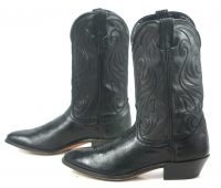 Laredo Black Leather Cowboy Western Riding Boots Vintage US Made Men