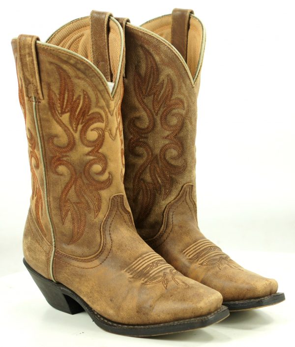 Laredo Maricopa Distressed Brown Leather Cowboy Western Boots 51041 Women