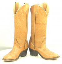 Laredo Tall Caramel Brown Leather Western Cowboy Boots Hi Heel US Made Women