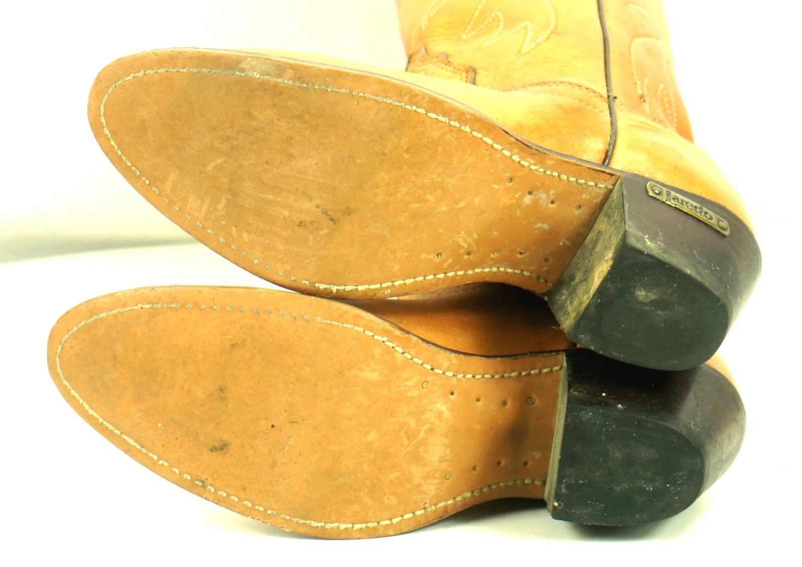 Laredo Tall Caramel Brown Leather Western Cowboy Boots Hi Heel US Made Women