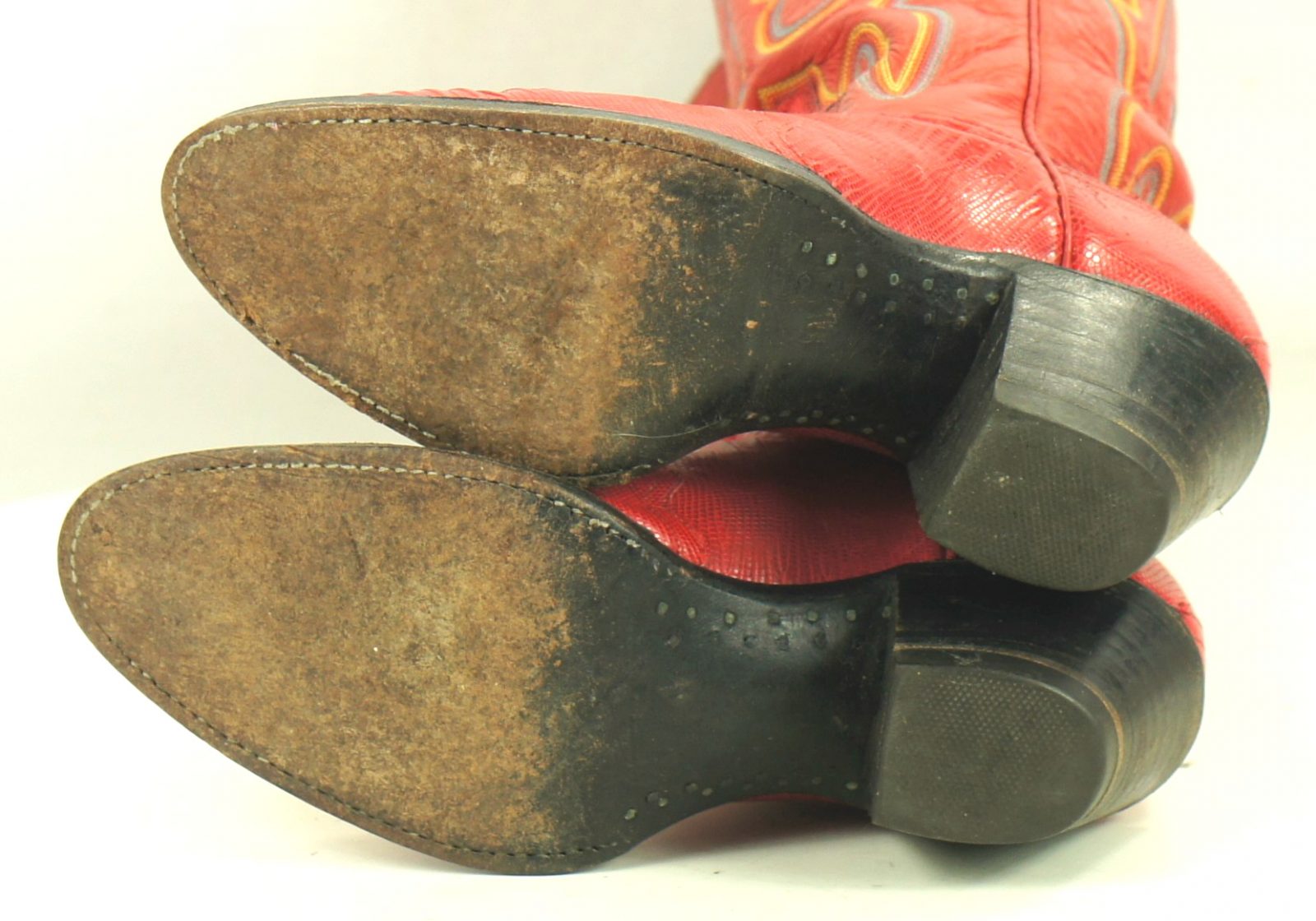 Larry Mahan Lipstick Red Tall Knee Hi Cowboy Boots Vintage US Made Women