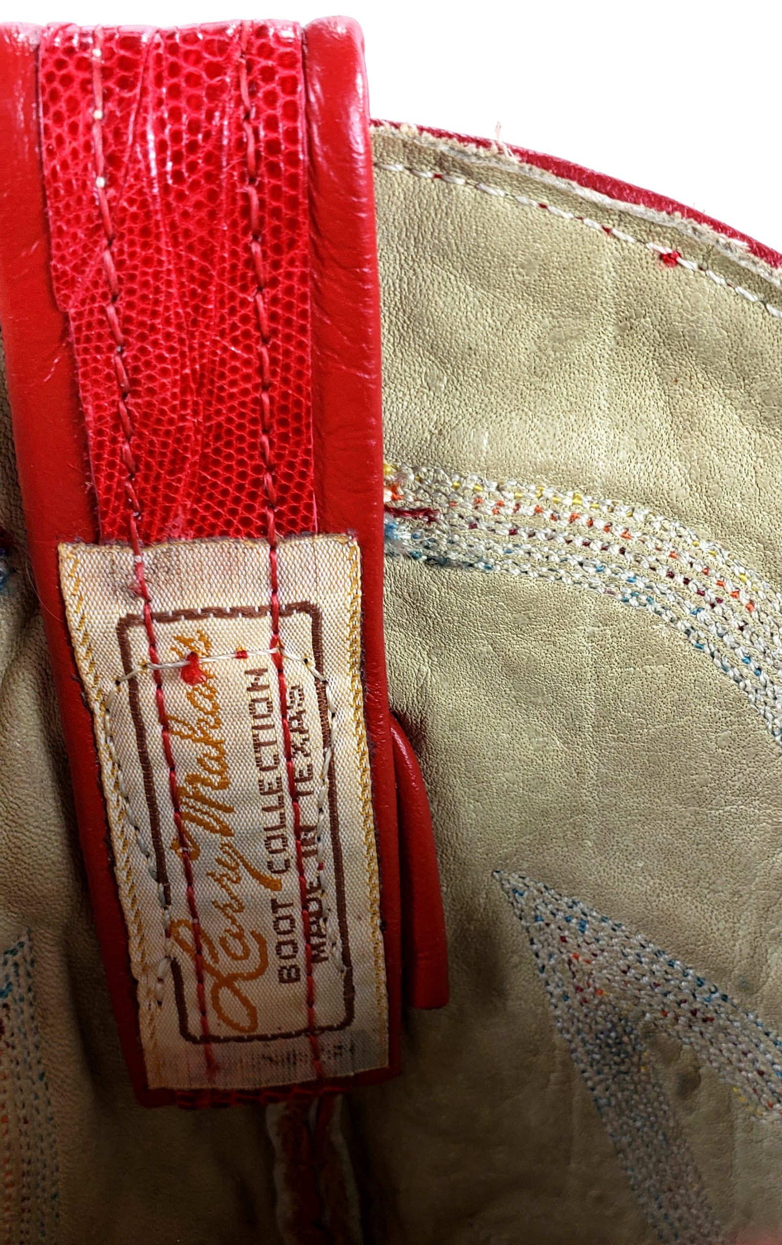 Larry Mahan Lipstick Red Tall Knee Hi Cowboy Boots Vintage US Made Women