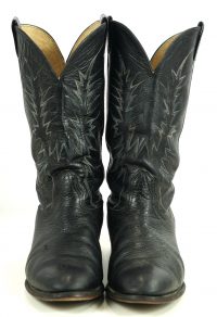 Nocona Black Leather Western Cowboy Boots Vintage 1990 US Made Men